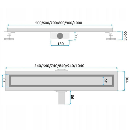 Odpływ Liniowy Neox Pro Stal Szczotkowana