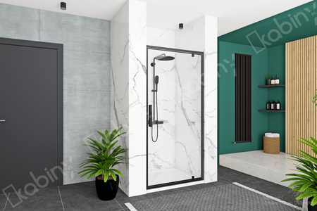 Drzwi Prysznicowe Otwierane Rapid Swing Black Czarne