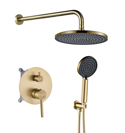 Zestaw Natryskowy Podtynkowy Foster Złoty Szczotkowany + Box