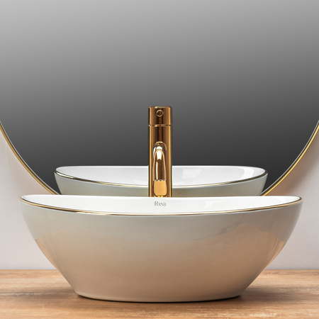 Umywalka Nablatowa Sofia Gold Edge