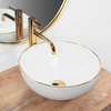 Umywalka Nablatowa Stella White Gold Edge