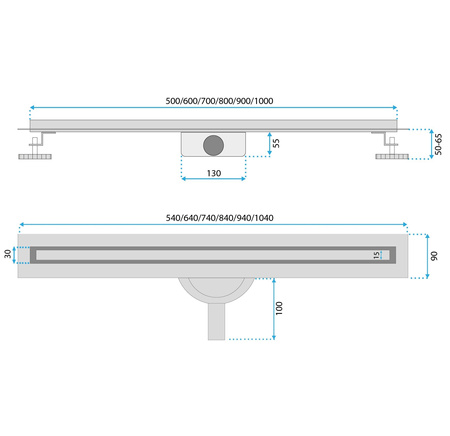 Odpływ Liniowy Neox Slim Pro Stal Szczotkowana