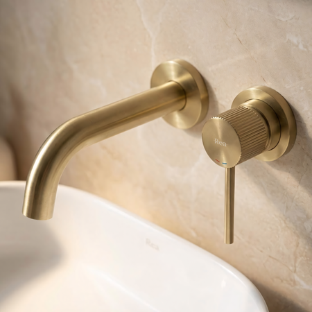 Bateria Umywalkowa Podtynkowa Lungo Stripe Złota Szczotkowana +BOX