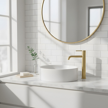 Bateria Umywalkowa Spot Złota Szczotkowana Wysoka