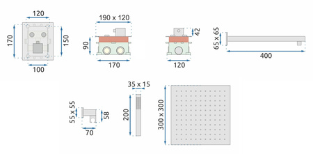 Zestaw Prysznicowy Podtynkowy Davis Gold Złoty