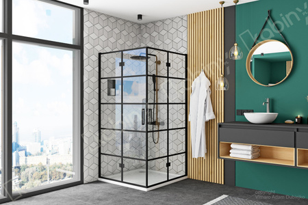 Kabina Prysznicowa Narożna Składana Molier Black Double