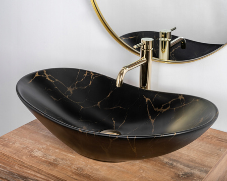 Umywalka Nablatowa Royal Marble Black Mat