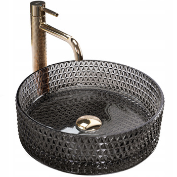 Umywalka Nablatowa Szklana Cristal 35 Black