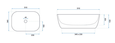 Umywalka Nablatowa Claudia 51 White