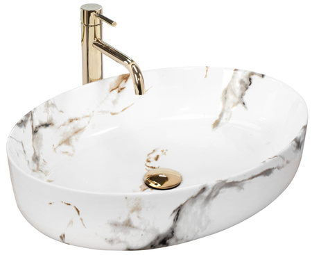Umywalka Nablatowa Queen Carrara Shiny