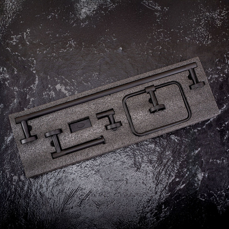 Komplet Wieszaków Łazienkowych Grid Czarny Mat