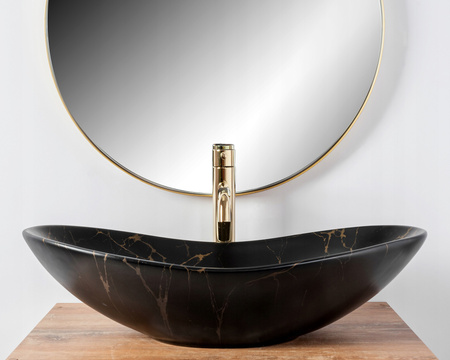 Umywalka Nablatowa Royal Marble Black Mat
