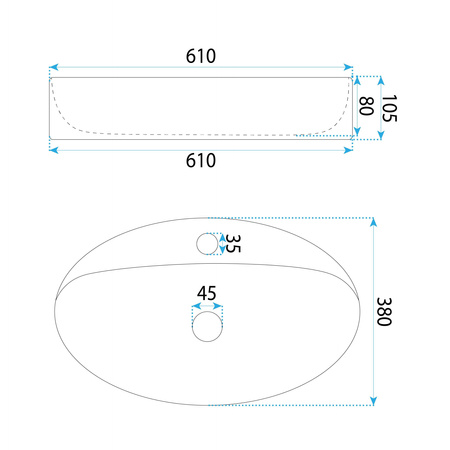 Umywalka Nablatowa Nastazja 61