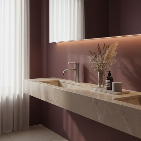 Bateria Umywalkowa Argon Nikiel Szczotkowany Niska