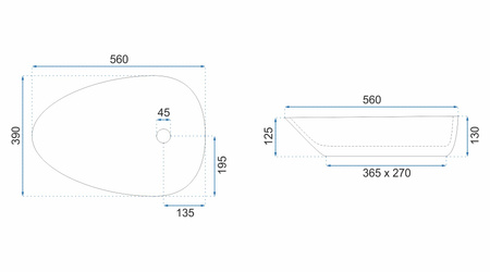 Umywalka Nablatowa Greta 55