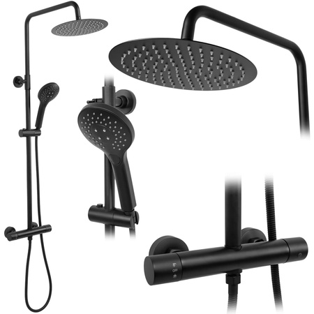 Zestaw Natryskowy z Termostatem Vincent Black Czarny