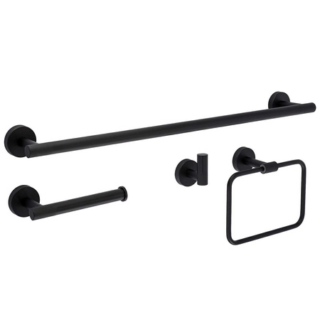 Komplet Wieszaków Łazienkowych Grid Czarny Mat