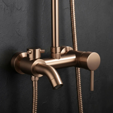 Zestaw Natryskowy Luis Miedź Szczotkowana