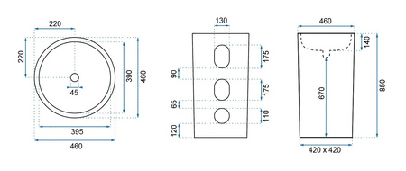 Umywalka Wolnostojąca Estera Biała