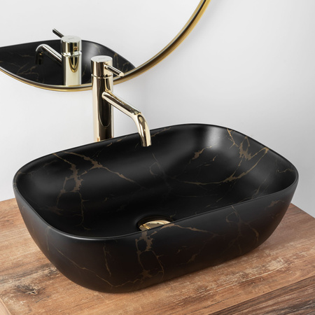 Umywalka Nablatowa Belinda Black Marble Matt