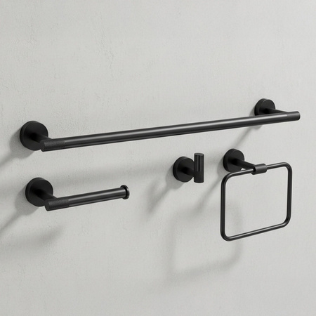 Komplet Wieszaków Łazienkowych Grid Czarny Mat