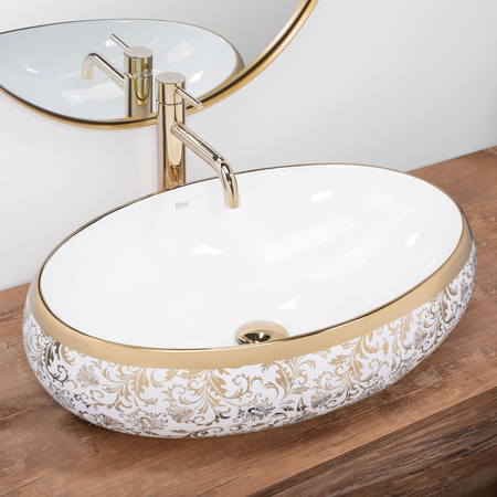 Umywalka Nablatowa Meryl White Gold