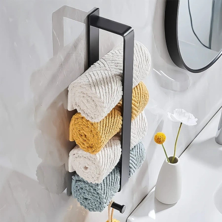 Uchwyt Wieszak Łazienkowy Na Ręczniki Pionowy Czarny