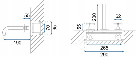 Bateria umywalkowa podtynkowa Exit Czarna + BOX