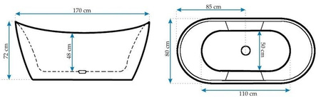 Wanna Akrylowa Wolnostojąca Ferrano 170