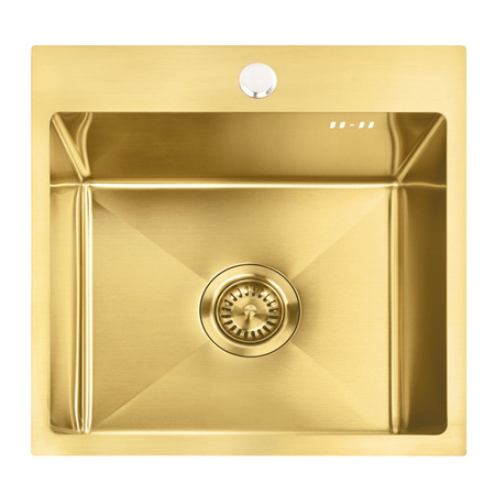 Zlewozmywak Kuchenny LEO 40 cm Złoto Szczotkowane + Syfon