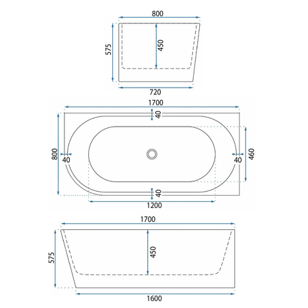 Wanna Akrylowa Narożna Wenus 170 Prawa