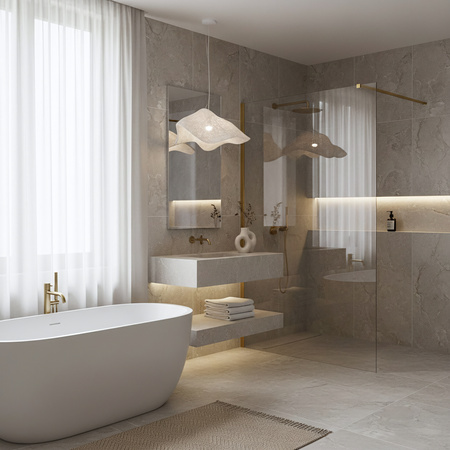 Ścianka Prysznicowa Flexi Złoto Szczotkowane