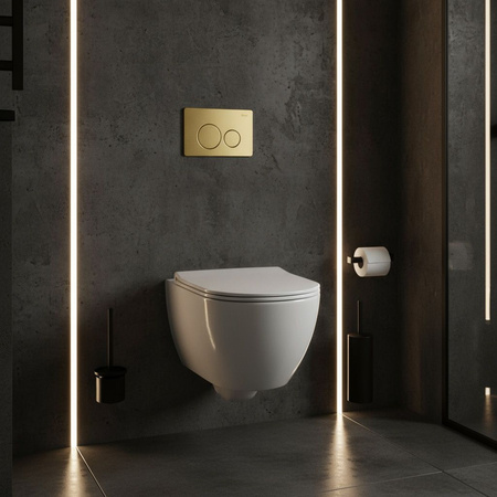 Przycisk Do Stelaża Podtynkowego K011A-Q Stalowy  Złoty Szczotkowany