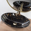 Umywalka Nablatowa Pamela Black Marble Shiny