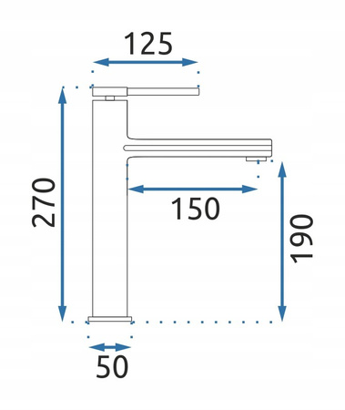 Bateria Umywalkowa Oval Złota Wysoka