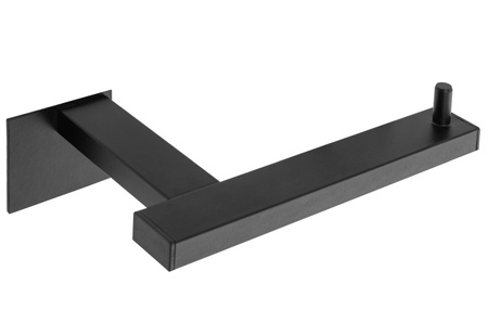 Uchwyt na Papier Toaletowy Czarny Przyścienny Na Taśmę