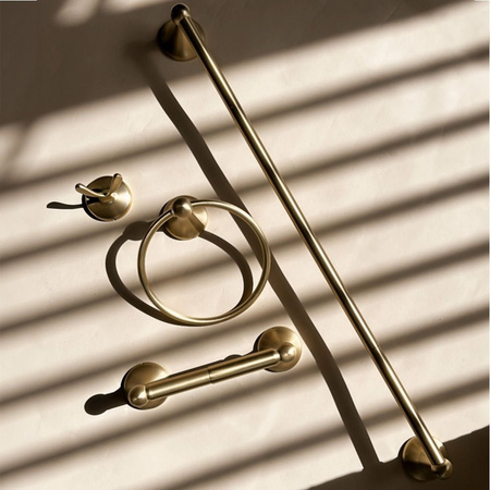 Wieszak Łazienkowy Jednoramienny 332870 Złoty Szczotkowany