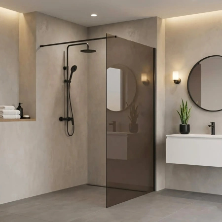 Ścianka Prysznicowa Flexi Brązowa Czarny Mat