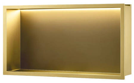Półka Łazienkowa Wnękowa LED 60x30 Złota Szczotkowana