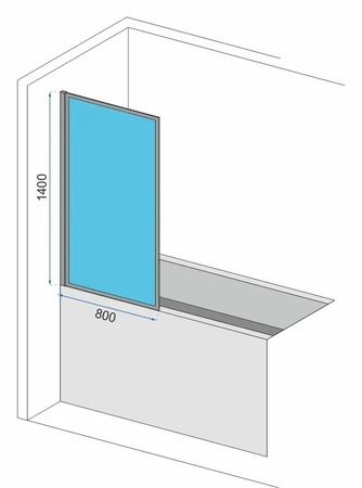 Parawan Nawannowy Stały LAGOS Fix Chrom 80 cm