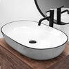 Umywalka Nablatowa Cleo 61 White Black Edge