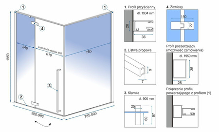 Kabina Prysznicowa Fargo 80x100 Prawa