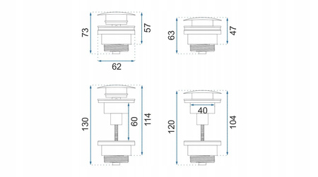 Korek Umywalkowy Uniwersalny Klik-Klak Nikiel Szczotkowany