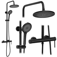 Zestaw Natryskowy Natynkowy Czarny Foss Clif