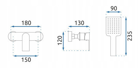 Bateria Prysznicowa Ścienna Urban Złota