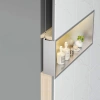 Półka Łazienkowa Wnękowa LED 45x30 Stal Szczotkowana