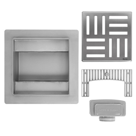 Odpływ Liniowy 12x12 Cross Nikiel Szczotkowany