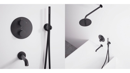 Zestaw Wannowo-Prysznicowy Podtynkowy Lungo Czarny