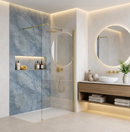 Ścianka Prysznicowa Flexi Złota