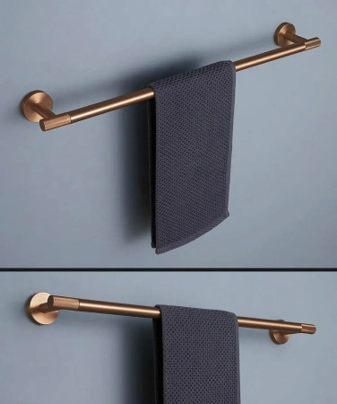 Wieszak Łazienkowy Jednoramienny Rea Modern Miedź Szczotkowana